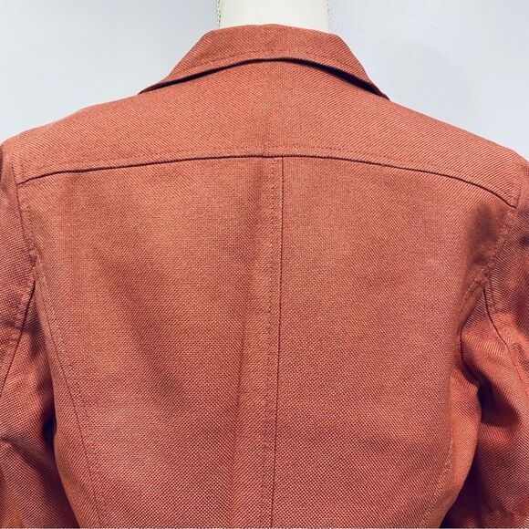 VTG TALBOTS Y2K 10 Orange Silk Wool Blazer Office Corp Core Academia Career Fall - Picture 4 of 16
